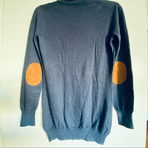 Mossimo Dutti Blue Cardigan With Elbow Patches - Picture 2 of 4